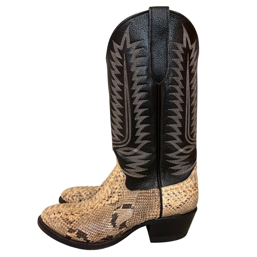 Handcrafted Mexico Size 9.5 Exotic Python Western… - image 11